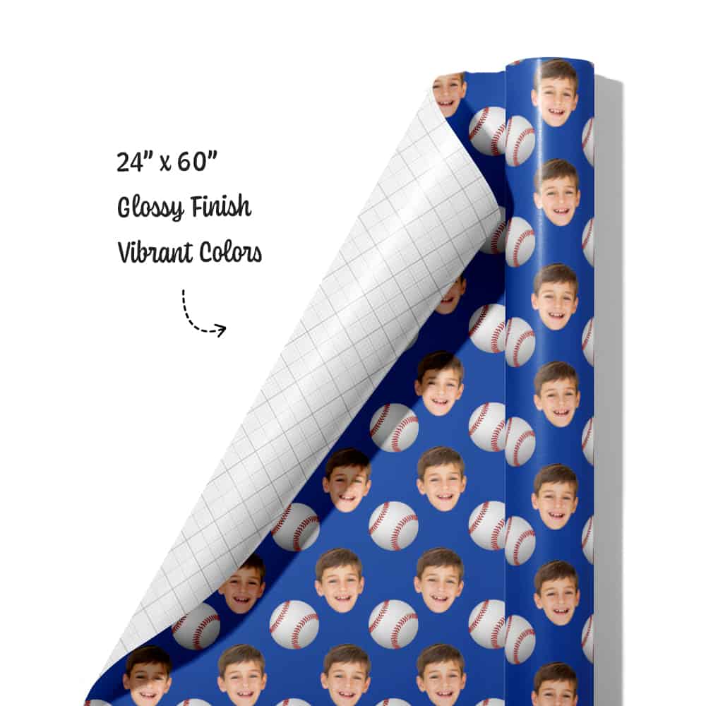 baseball gift wrap roll