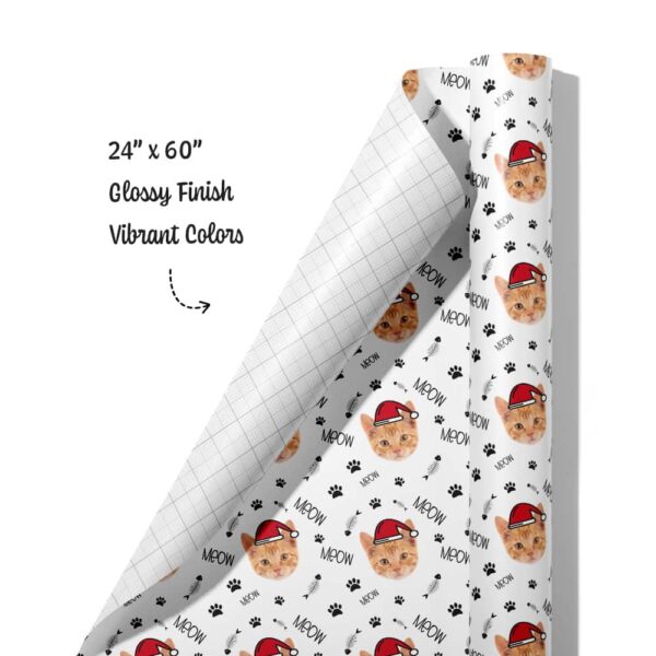 cat christmas wrapping paper roll