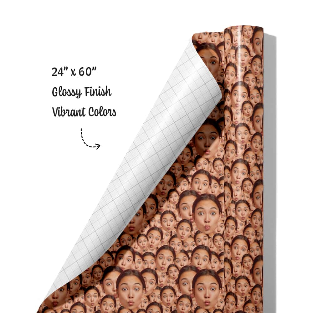 face on wrapping paper roll